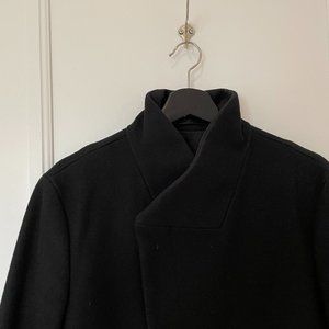 allsaints wool coat mens size 38
